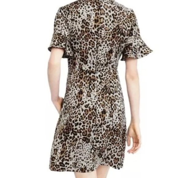 Leopard Print Short Sleeve Dress - Picture 2 of 4